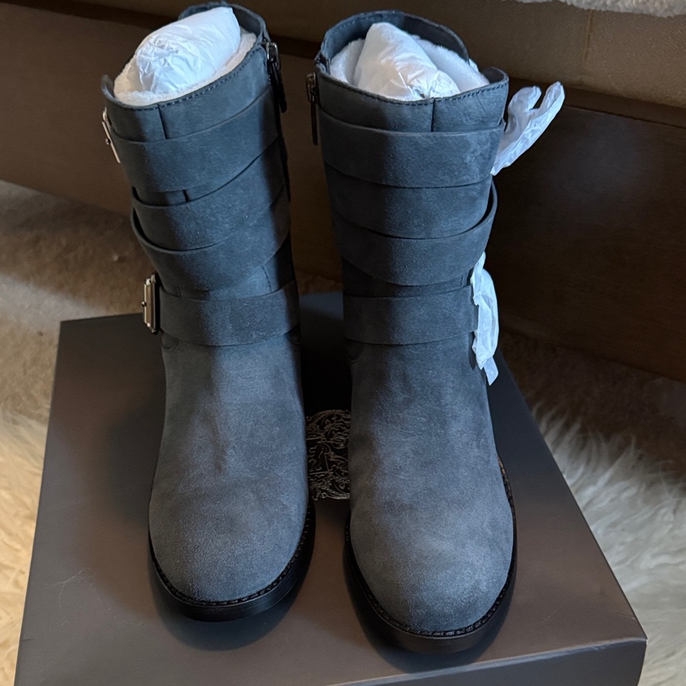 Vince Camuto Gray Combat Boots